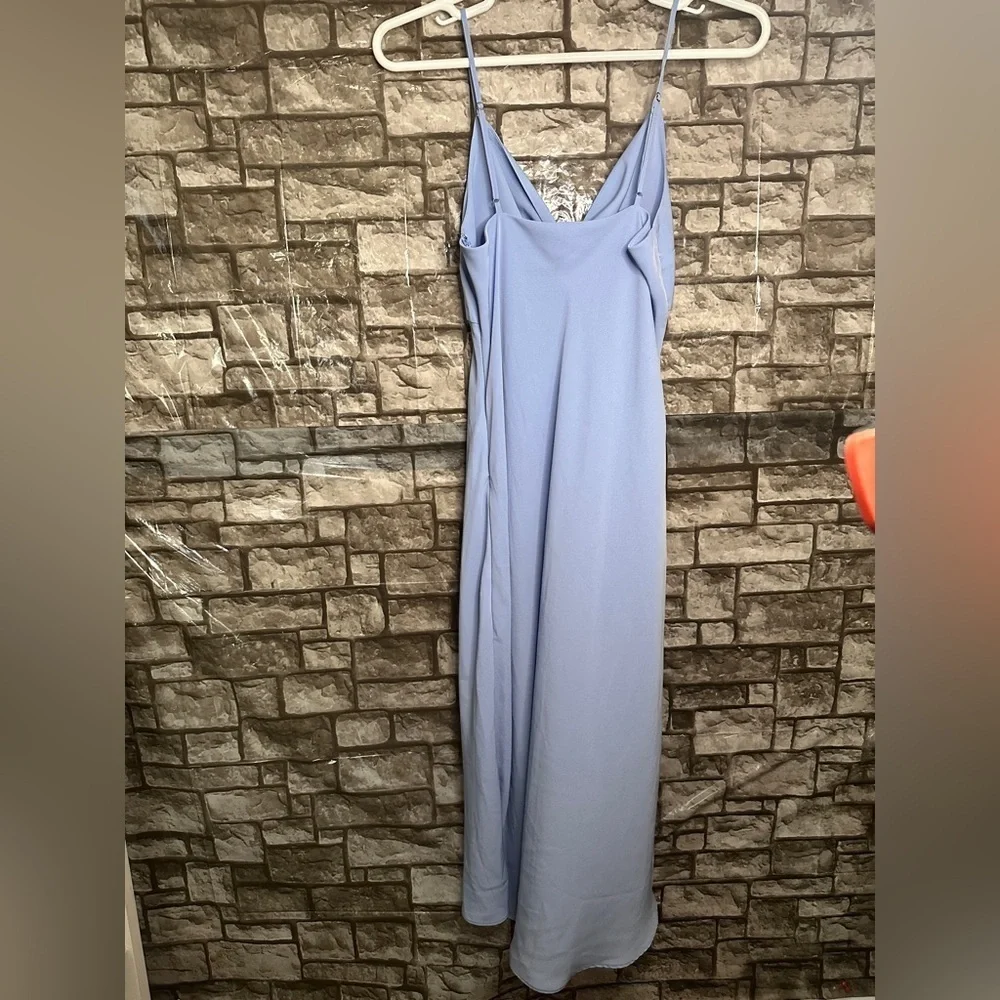 Y2K Abercrombie & Fitch Spaghetti Strap Full Length Periwinkle Dress Size Large